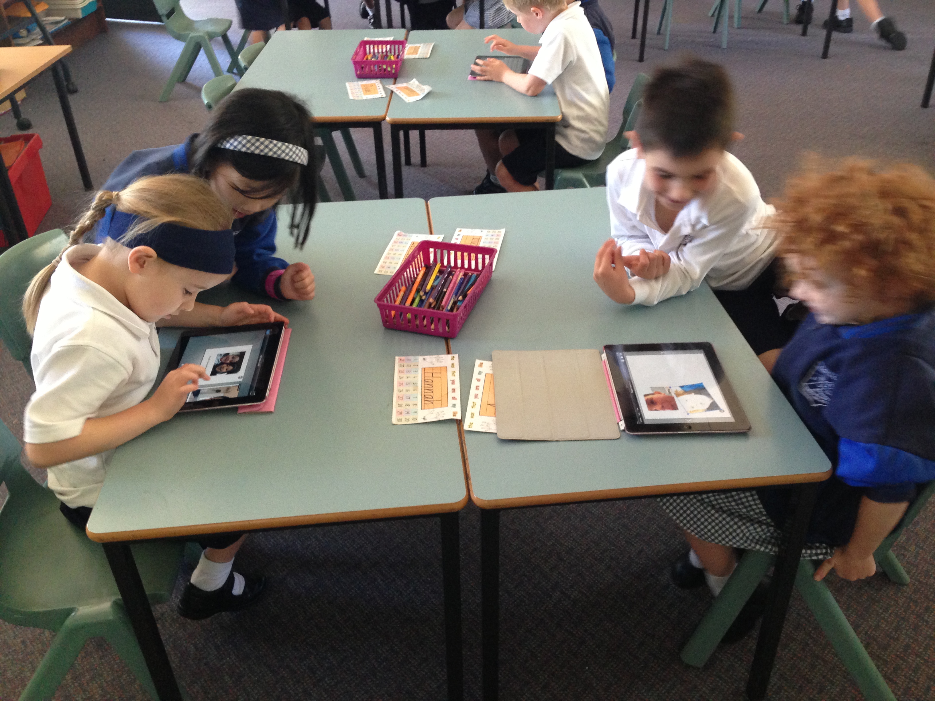 Using the iPads to demonstrate our maths skills